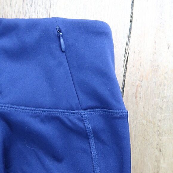 FABLETICS MOTION 365 NAVY BLUE LEGGINGS WITH YELLOW CONTRASTING ZIPPERS SIZE XS - Picture 10 of 11